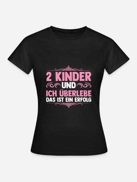 Mama Von 2 Kindern - Frauen T-Shirt - Schwarz