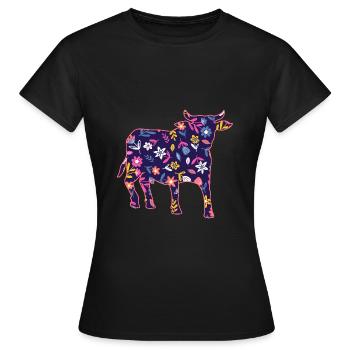 Büffel Rind Ochsen - Frauen T-Shirt - Schwarz - Vorne - AI Model Female 172 dark (172cm)