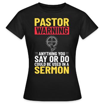 Pasteur Église Ministre Christ Spirituel Jésus - T-shirt Femme - noir - Devant - AI Model Female 172 dark (172cm)