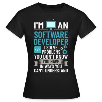 Développeur de logiciels de développement de logiciels - T-shirt Femme - noir - Devant - AI Model Female 172 dark (172cm)