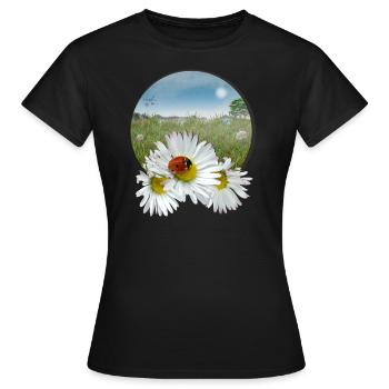 Prairie d’été - T-shirt Femme - noir - Devant - AI Model Female 172 dark (172cm)