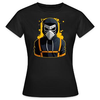 Cyborg Mit Hoodie - Frauen T-Shirt - Schwarz - Vorne - AI Model Female 172 dark (172cm)