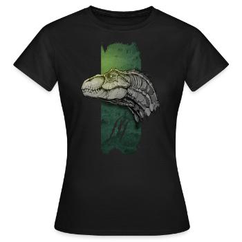 Poursuite rapide : Vélociraptor en mouvement - T-shirt Femme - noir - Devant - AI Model Female 172 dark (172cm)