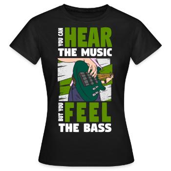 Bassist E-Bass Musik - Frauen T-Shirt - Schwarz - Vorne - AI Model Female 172 dark (172cm)