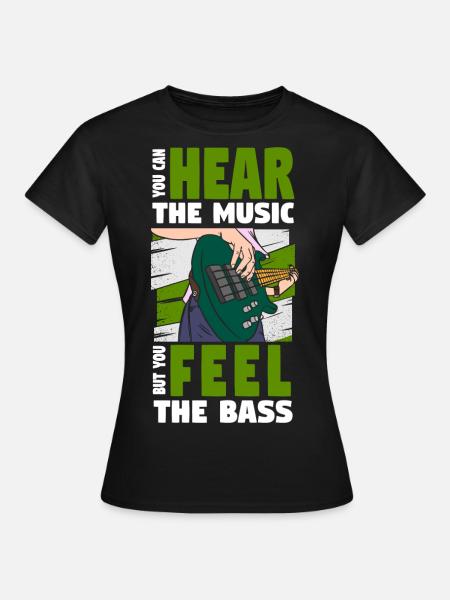 Bassist E-Bass Musik - Frauen T-Shirt - Schwarz