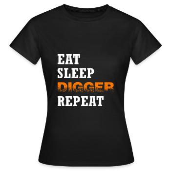 Bagger Baggerschaufel Baggerfahrer "digger" - Frauen T-Shirt - Schwarz - Vorne - AI Model Female 172 dark (172cm)