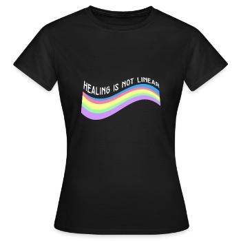 Sensibilisation La guérison en santé mentale n’est pas linéaire - T-shirt Femme - noir - Devant - AI Model Female 172 dark (172cm)