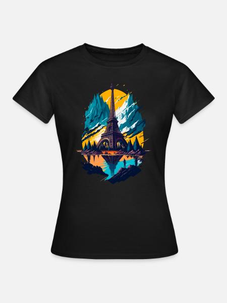 Abstrakter Turm von Paris - Frauen T-Shirt - Schwarz