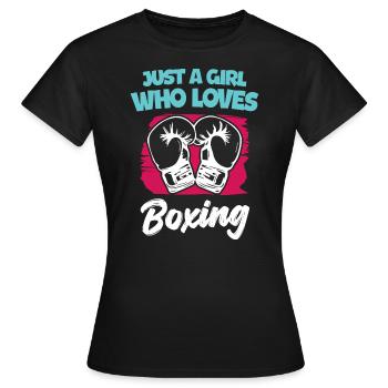 Just a Girl Who Loves Boxing - Frauen T-Shirt - Schwarz - Vorne - AI Model Female 172 dark (172cm)