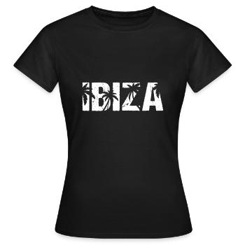 Palmiers d’Ibiza - T-shirt Femme - noir - Devant - AI Model Female 172 dark (172cm)