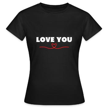 Love you Heart Be Me Valentine - Women's T-Shirt - black - Front - AI Model Female 172 dark (172cm)