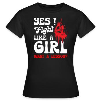 I Fight Like A Girl Boxing - Frauen T-Shirt - Schwarz - Vorne - AI Model Female 172 dark (172cm)