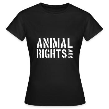 ANIMAL RIGHTS NOW - Frauen T-Shirt - Schwarz - Vorne - AI Model Female 172 dark (172cm)
