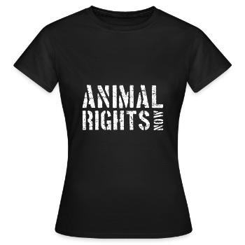 ANIMAL RIGHTS NOW - Frauen T-Shirt - Schwarz - Vorne - AI Model Female 172 dark (172cm)