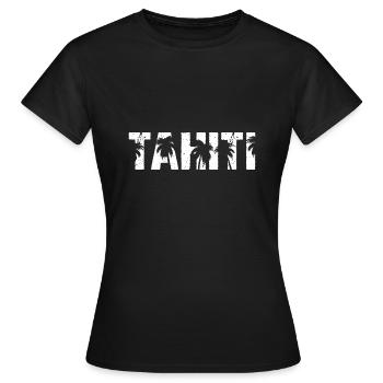 Tahiti Palmen Insel - Frauen T-Shirt - Schwarz - Vorne - AI Model Female 172 dark (172cm)