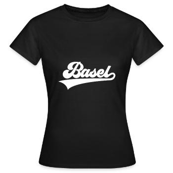BASEL BASELER SCHWEIZ - Frauen T-Shirt - Schwarz - Vorne - AI Model Female 172 dark (172cm)