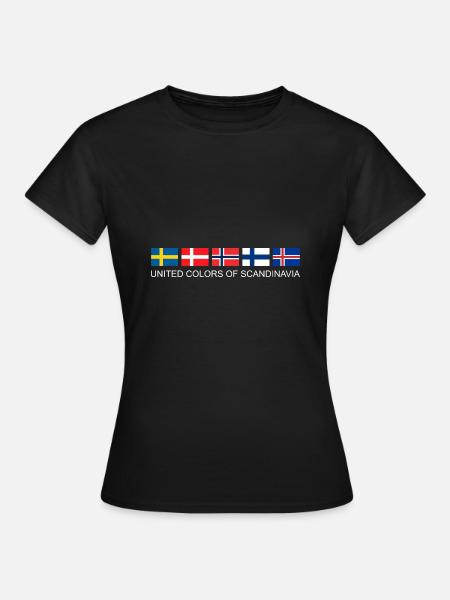 VERENIGDE KLEUREN VAN SCANDINAVIË | Vlaggen van landen - Dame-T-shirt - sort