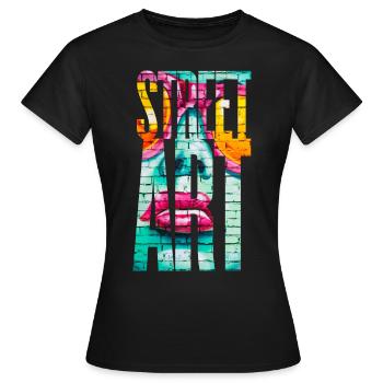 T Shirt Streetart - T-shirt Femme - noir - Devant - AI Model Female 172 dark (172cm)