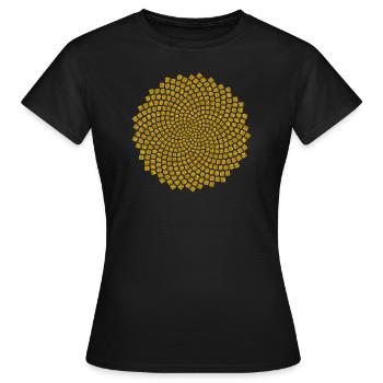 Sunflower Seed, Fibonacci spiral, Golden Ratio - Women's T-Shirt - black - Front - AI Model Female 172 dark (172cm)