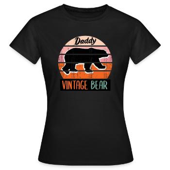 Papa Vintage Bär, Papa Bär - Frauen T-Shirt - Schwarz - Vorne - AI Model Female 172 dark (172cm)