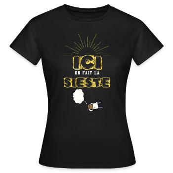 ON FAIT LA SIESTE - T-shirt Femme - noir - Devant - AI Model Female 172 dark (172cm)