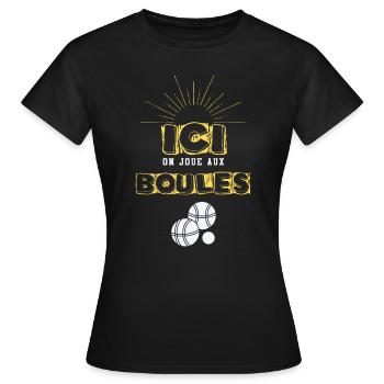 ON AIME LES BOULES - T-shirt Femme - noir - Devant - AI Model Female 172 dark (172cm)