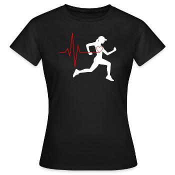 Running Girl | rennen, Sport, Herzschlag, Herz - Frauen T-Shirt - Schwarz - Vorne - AI Model Female 172 dark (172cm)