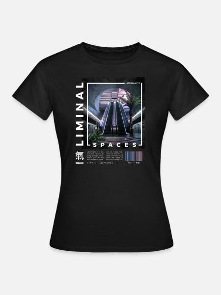 Liminal Spaces Retro 80s & 90s Aesthetic Vaporwave - Dame-T-shirt - sort