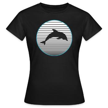 Delphin - Frauen T-Shirt - Schwarz - Vorne - AI Model Female 172 dark (172cm)