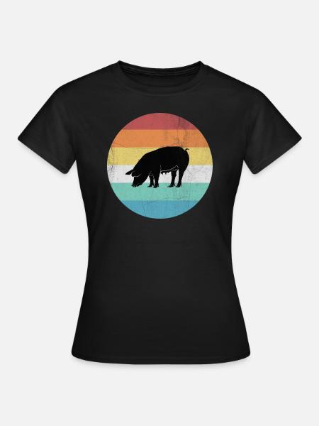 Schwein - Dame-T-shirt - sort