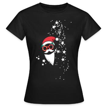 sterne,gold,weihnachten,stern,weihnachtsmann - Frauen T-Shirt - Schwarz - Vorne - AI Model Female 172 dark (172cm)