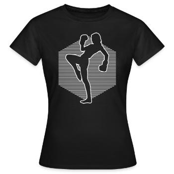 Boxe féminine Kickboxing Kickboxing Kickboxing - T-shirt Femme - noir - Devant - AI Model Female 172 dark (172cm)