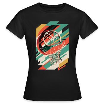 Art Deco Basketball - Frauen T-Shirt - Schwarz - Vorne - AI Model Female 172 dark (172cm)