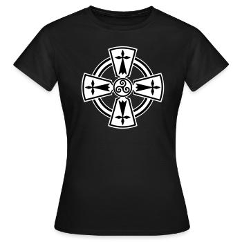 Breizh Celtic cross - T-shirt Femme - noir - Devant - AI Model Female 172 dark (172cm)