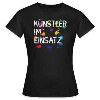 Artiste en utilisation cadeau art - T-shirt Femme - noir - Devant - AI Model Female 172 dark (172cm)