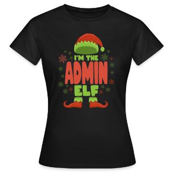 Admin Elfe de Noël - T-shirt Femme - noir - Devant - AI Model Female 172 dark (172cm)
