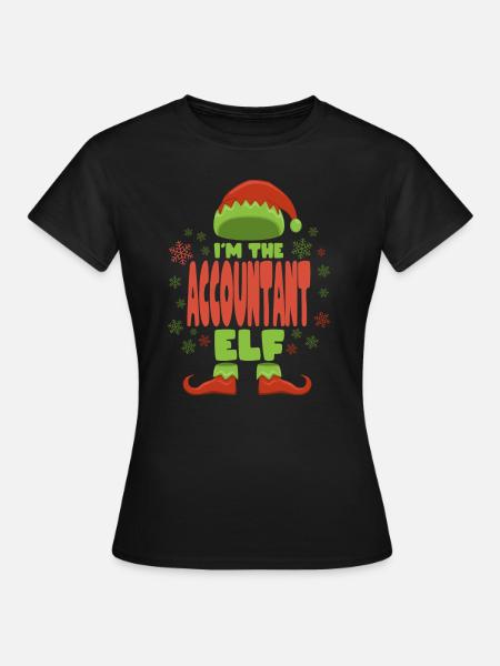 Buchhalter Weihnachtself - Frauen T-Shirt - Schwarz