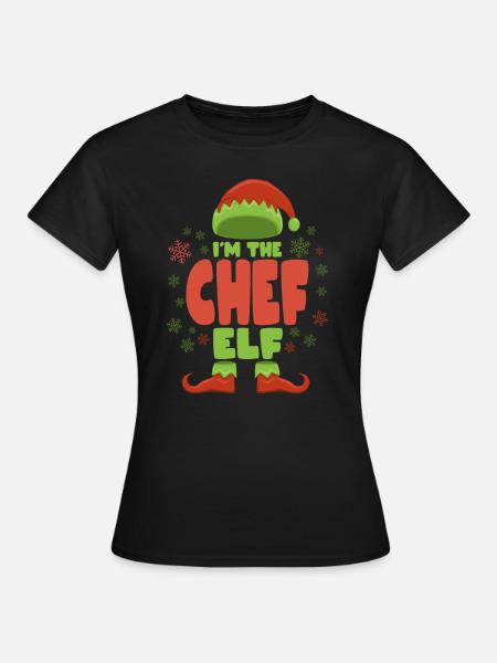 Chefkoch Weihnachtself - Frauen T-Shirt - Schwarz