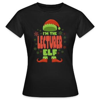 Dozent Weihnachtself - Frauen T-Shirt - Schwarz - Vorne - AI Model Female 172 dark (172cm)