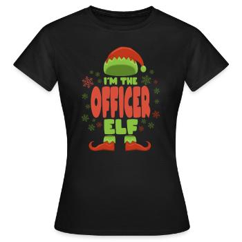 Offizier Weihnachtself - Frauen T-Shirt - Schwarz - Vorne - AI Model Female 172 dark (172cm)