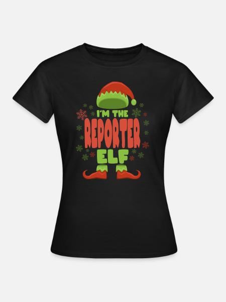 Reporter Weihnachtself - Frauen T-Shirt - Schwarz