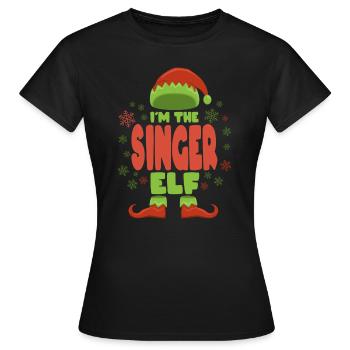 Elfe de Noël chanteur - T-shirt Femme - noir - Devant - AI Model Female 172 dark (172cm)