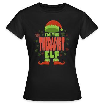 Therapeut Weihnachtself - Frauen T-Shirt - Schwarz - Vorne - AI Model Female 172 dark (172cm)