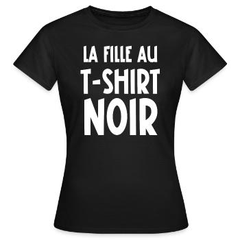 la fille au t-shirt noir - T-shirt Femme - noir - Devant - AI Model Female 172 dark (172cm)