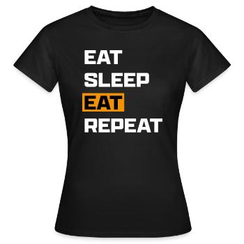 Eat Sleep Eat Repeat White - Women's T-Shirt - black - Front - AI Model Female 172 dark (172cm)