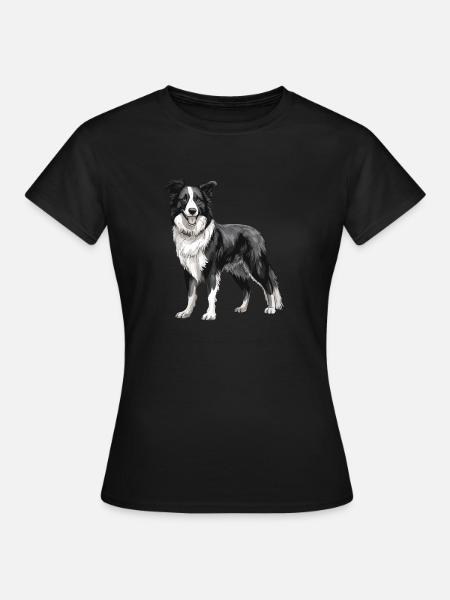 Border Collie Chien - T-shirt Femme - noir
