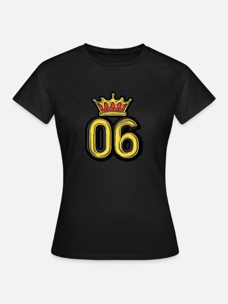 6 Zahl Krone - Frauen T-Shirt - Schwarz