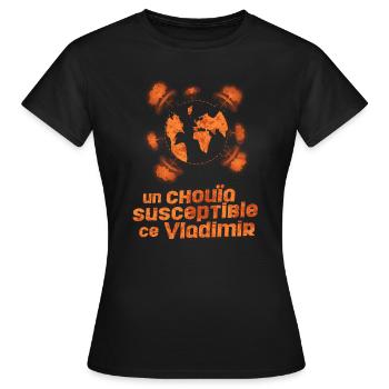 Susceptible Vladimir - T-shirt Femme - noir - Devant - AI Model Female 172 dark (172cm)