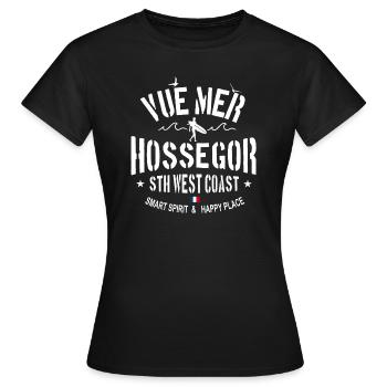 Tee shirt Vue mer Hossegor - T-shirt Femme - noir - Devant - AI Model Female 172 dark (172cm)