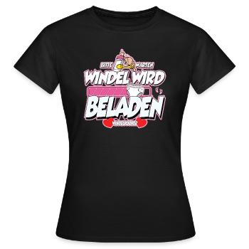 Windelpooper Windel wird beladen Mädchen Geschenk - Frauen T-Shirt - Schwarz - Vorne - AI Model Female 172 dark (172cm)